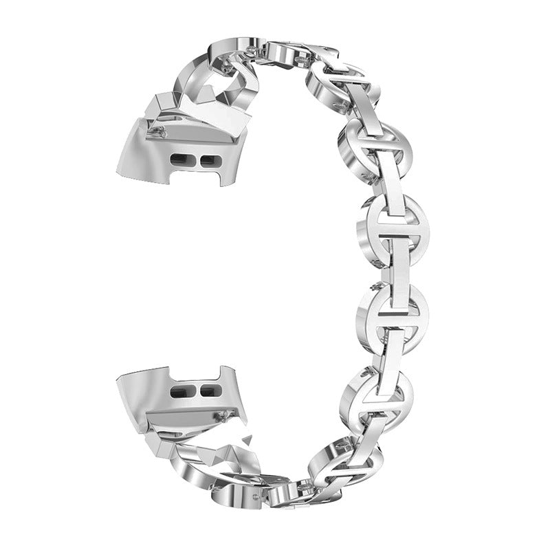 For Fitbit Charge 3 4 Stylish Rhinestones Decor Metal Smart Watch Strap Replacement Wrist Band For Fitbit Charge 3 4 Stylish Rhinestones Decor Metal Smart Watch Strap Replacement Wrist Band